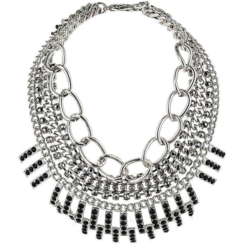 Topshop Multi Row Curb Chain Necklace