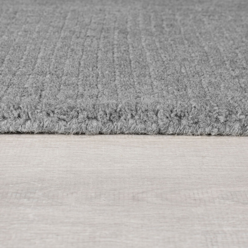 Flair Rugs koberce Kusový ručně tkaný koberec Tuscany Textured Wool Border Grey Marl - 120x170 cm