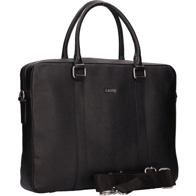 Pánská kožená business taška LAGEN 120621 černá