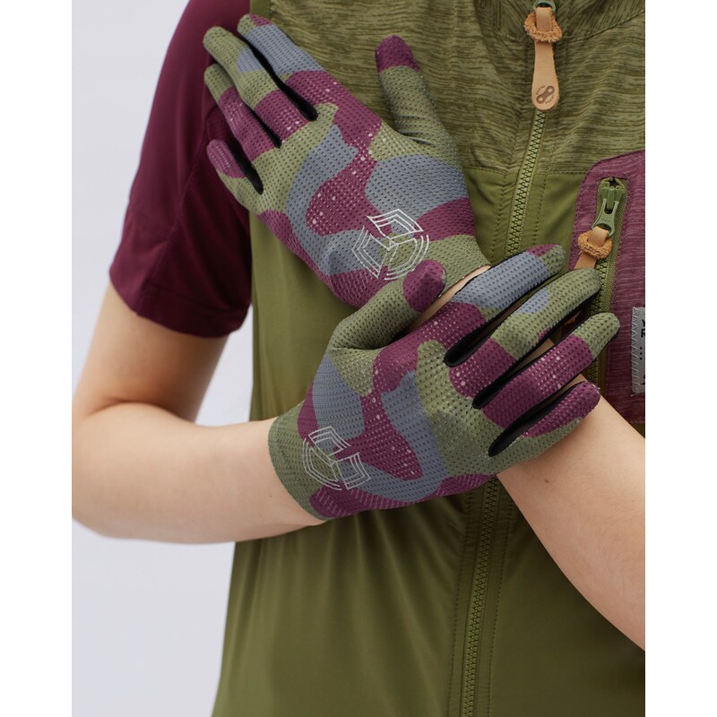 Dámské gravel rukavice Silvini Saltara fialová/zelená