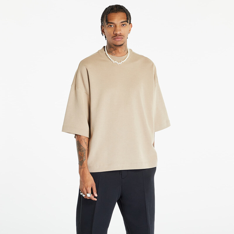 Pánské tričko Nike Sportswear Tech Fleece Short Sleeve Tee Khaki