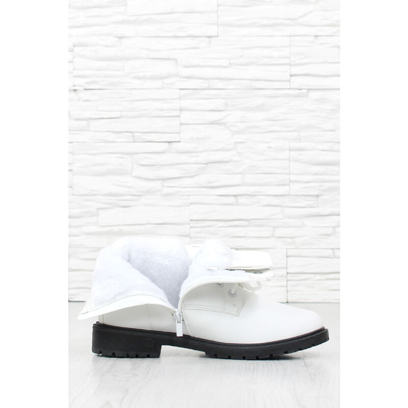 Cathay moda Bílé kotníkové boty 3532-2WH