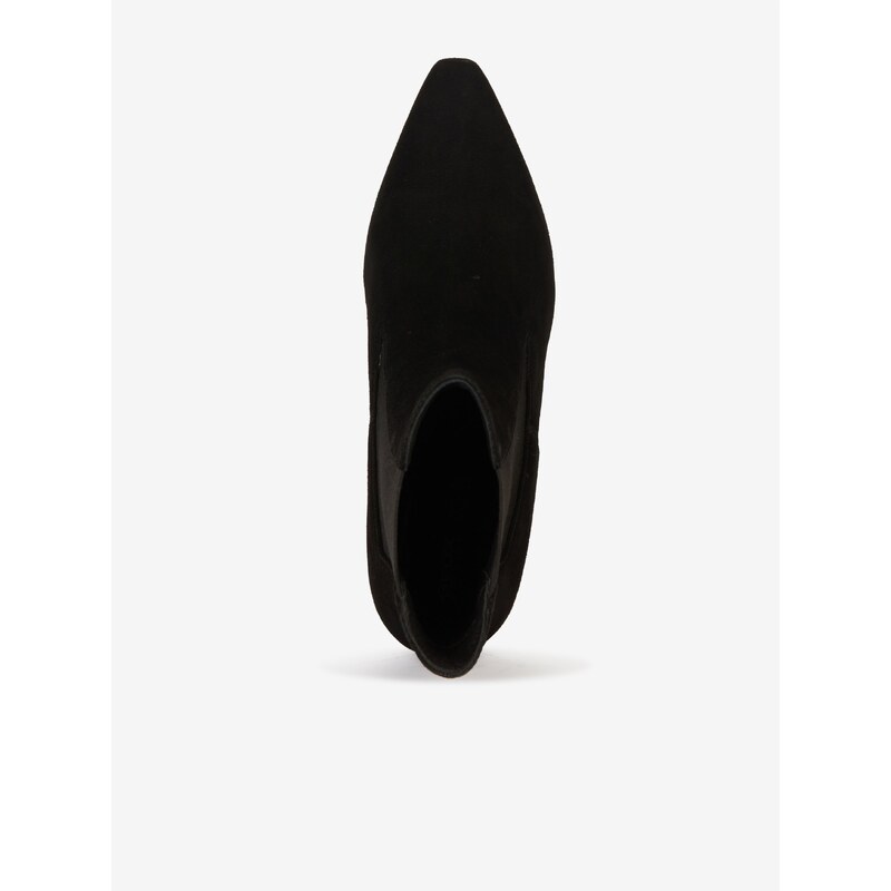 Černé dámské semišové kotníkové boty na podpatku Geox Giselda - Dámské