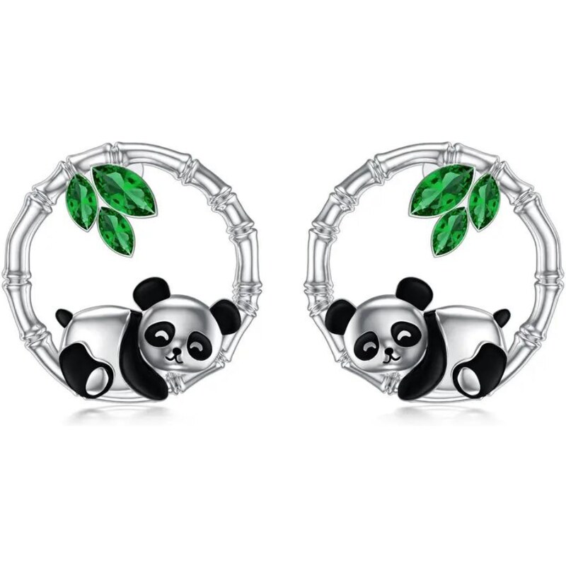 Olivie Stříbrné náušnice PANDA 7838