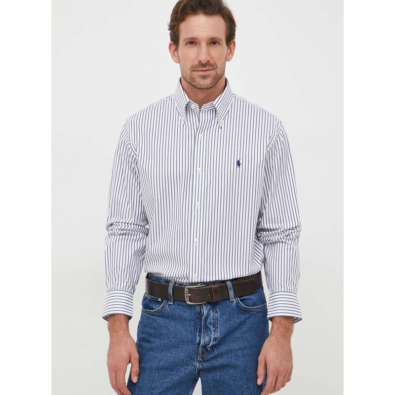 Košile Polo Ralph Lauren tmavomodrá barva, regular, s límečkem button-down