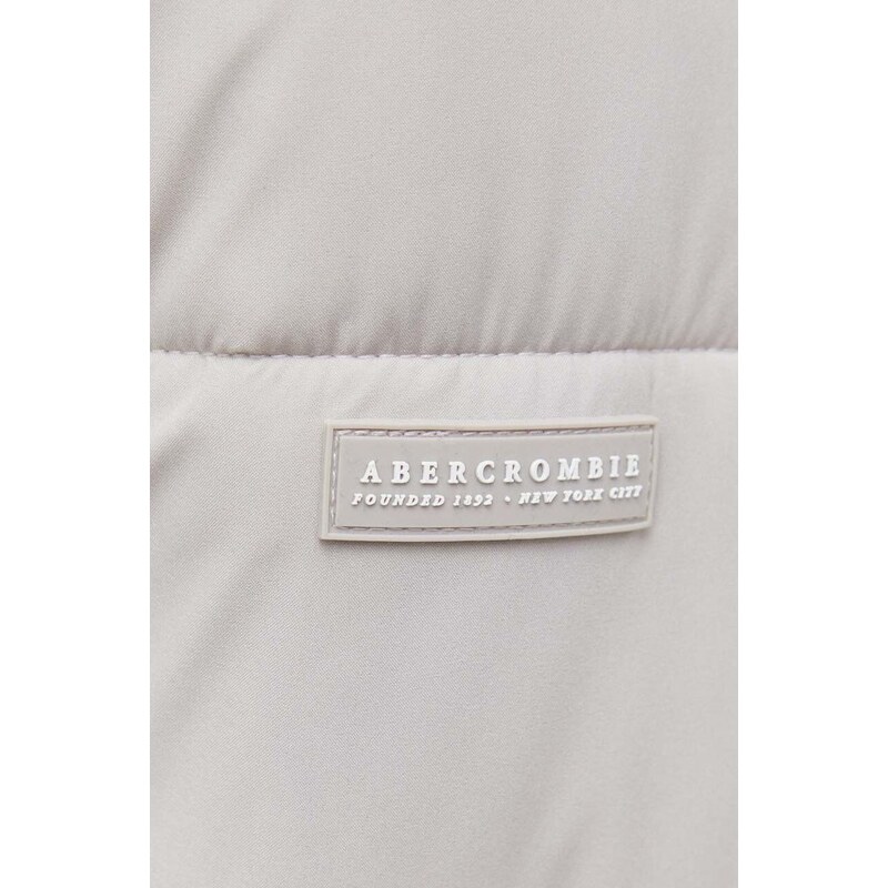 Bunda Abercrombie & Fitch pánská, šedá barva, zimní