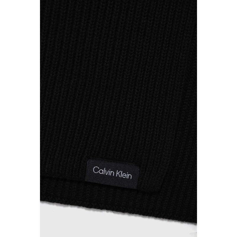Kašmírová čepice a šála Calvin Klein černá barva