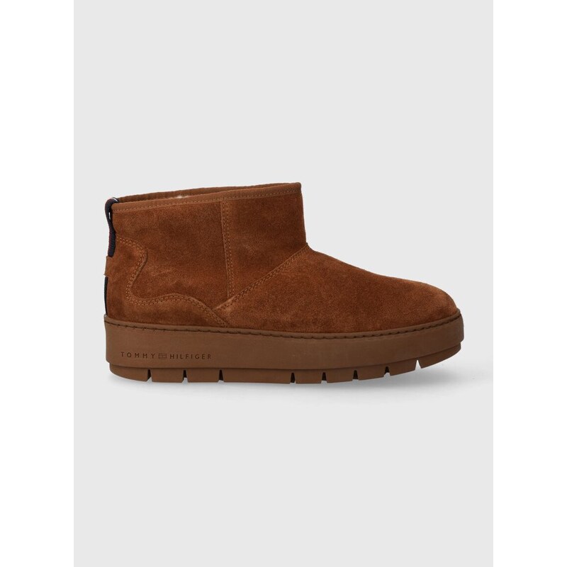 Semišové sněhule Tommy Hilfiger COOL SUEDE SNOWBOOT hnědá barva, FW0FW07662