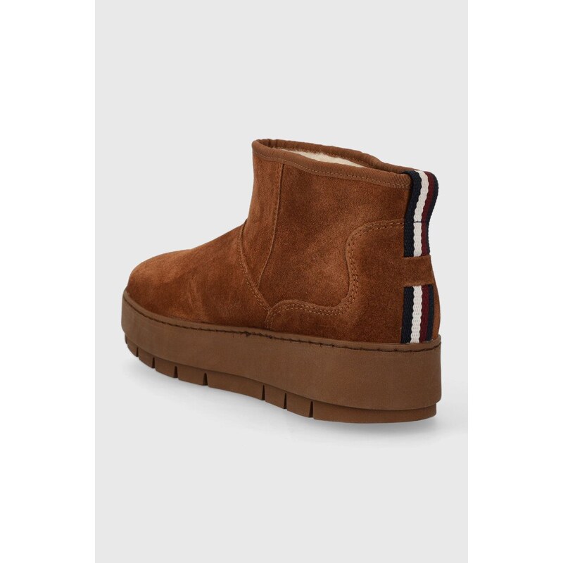 Semišové sněhule Tommy Hilfiger COOL SUEDE SNOWBOOT hnědá barva, FW0FW07662