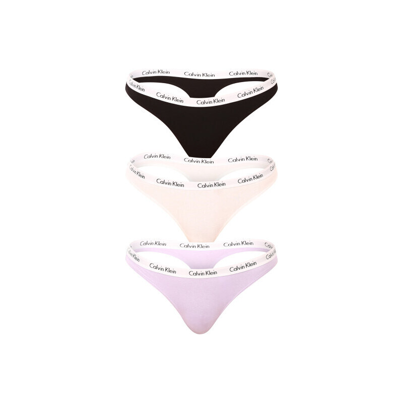 Dámská tanga Calvin Klein 3pack QD3587E , mix barev