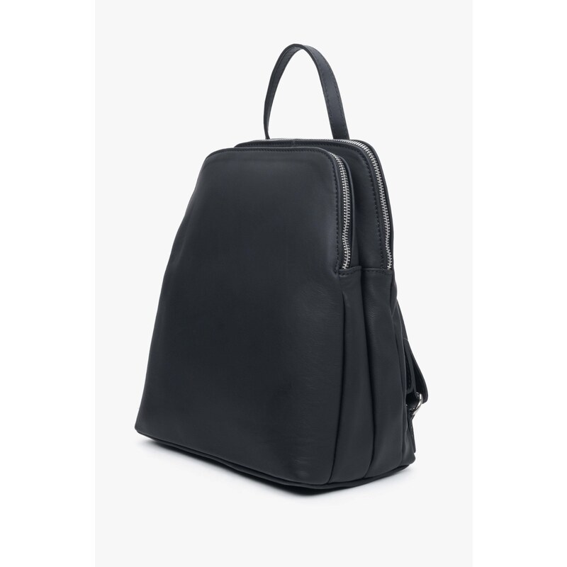 Women's Black Backpack made of Genuine Leather Estro ER00113284