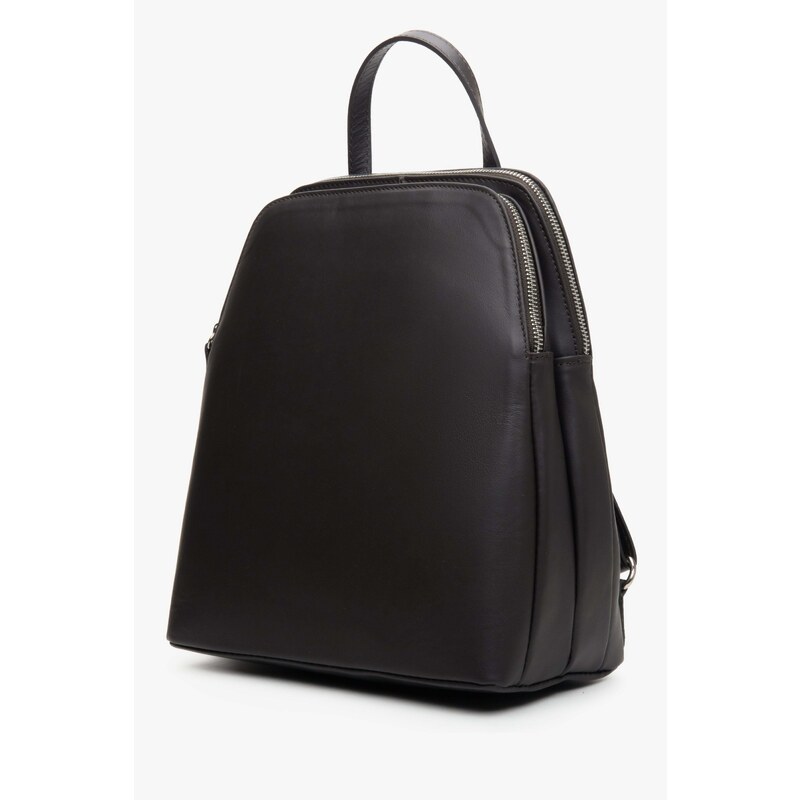 Women's Dark Brown Backpack made of Genuine Leather Estro ER00113306