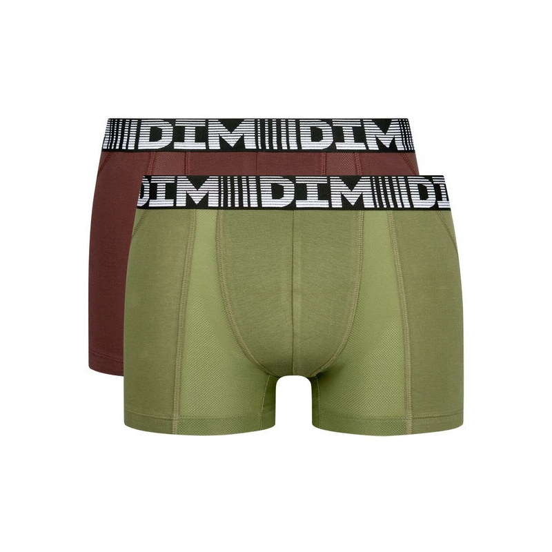 Pánské boxerky 2ks DIM COTTON 3D FLEX AIR BOXER 2x - DIM - green