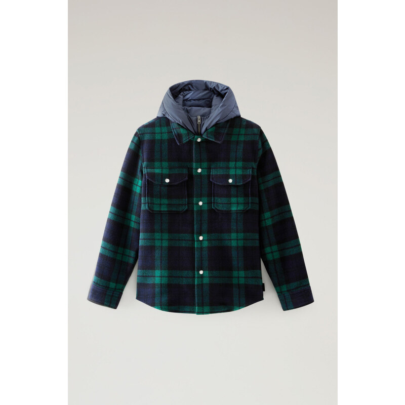 BUNDA WOOLRICH DETACHABLE HOOD DOWN OVERSHIRT