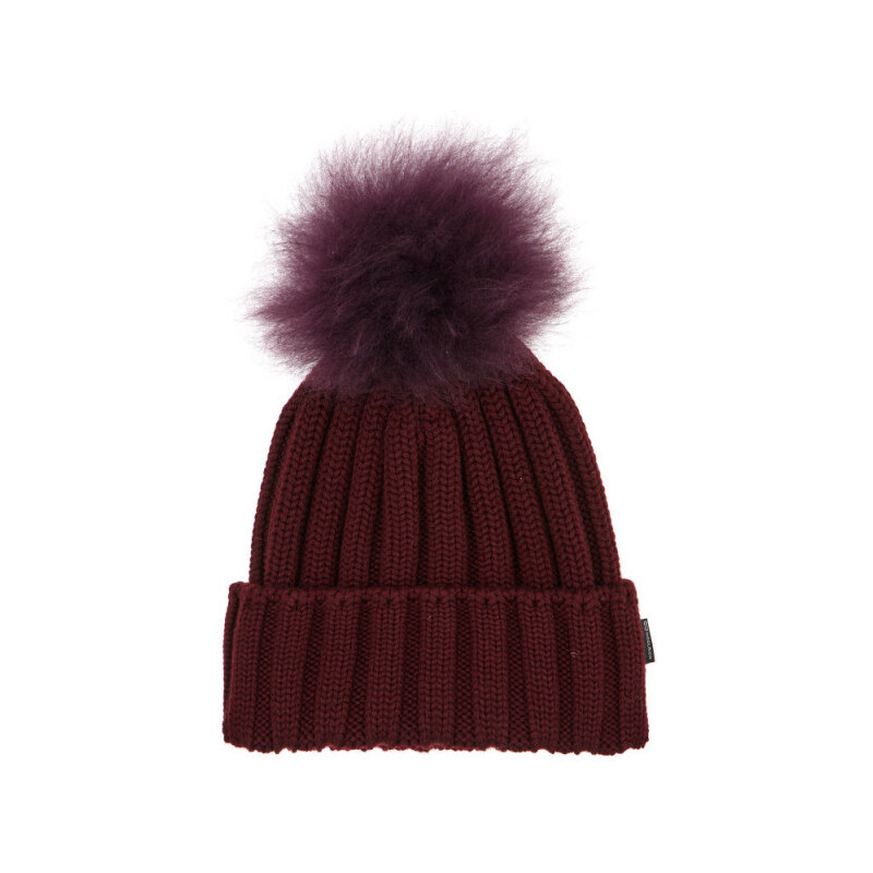 ČEPICE WOOLRICH BEANIE CASHMERE POM-POM