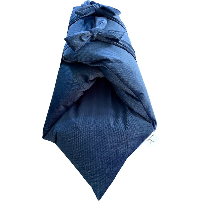 MaVie Péřová zavinovačka – tmavě modrý velvet / velvetové stuhy