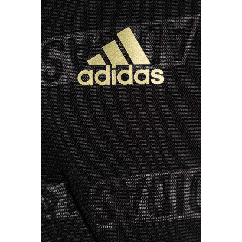 Dětská mikina adidas JG BLUV Q4 HD černá barva, s kapucí, vzorovaná