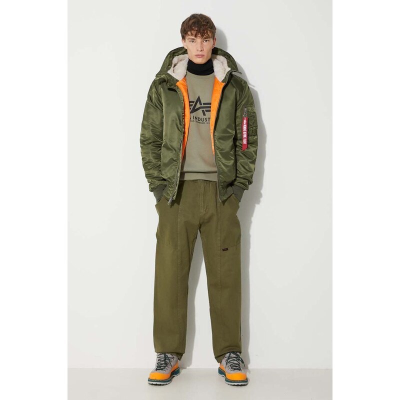 Bunda Alpha Industries MA-1 Hooded pánská, zelená barva, zimní, 158104.257