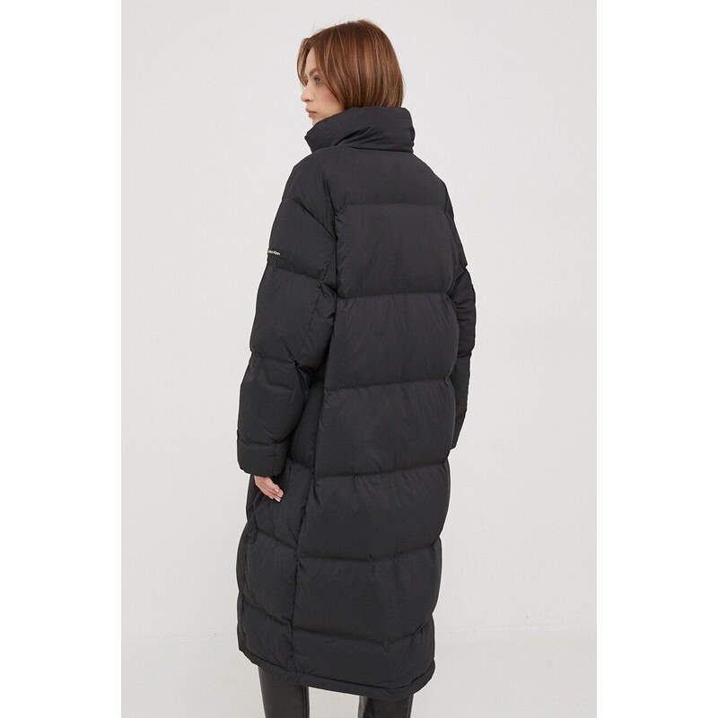 Péřová bunda Calvin Klein dámská, černá barva, zimní, oversize