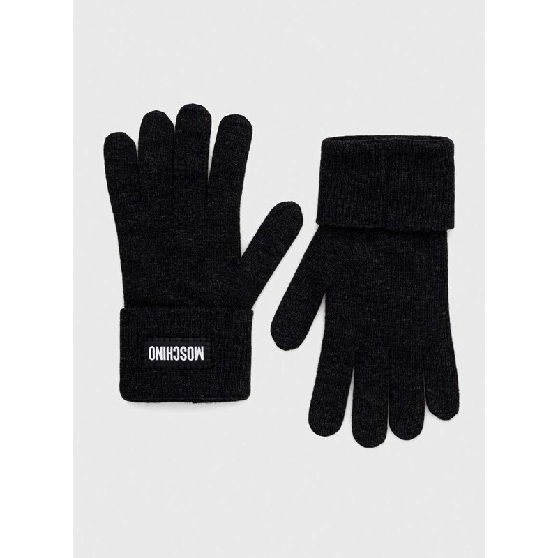 Kašmírové rukavice Moschino černá barva