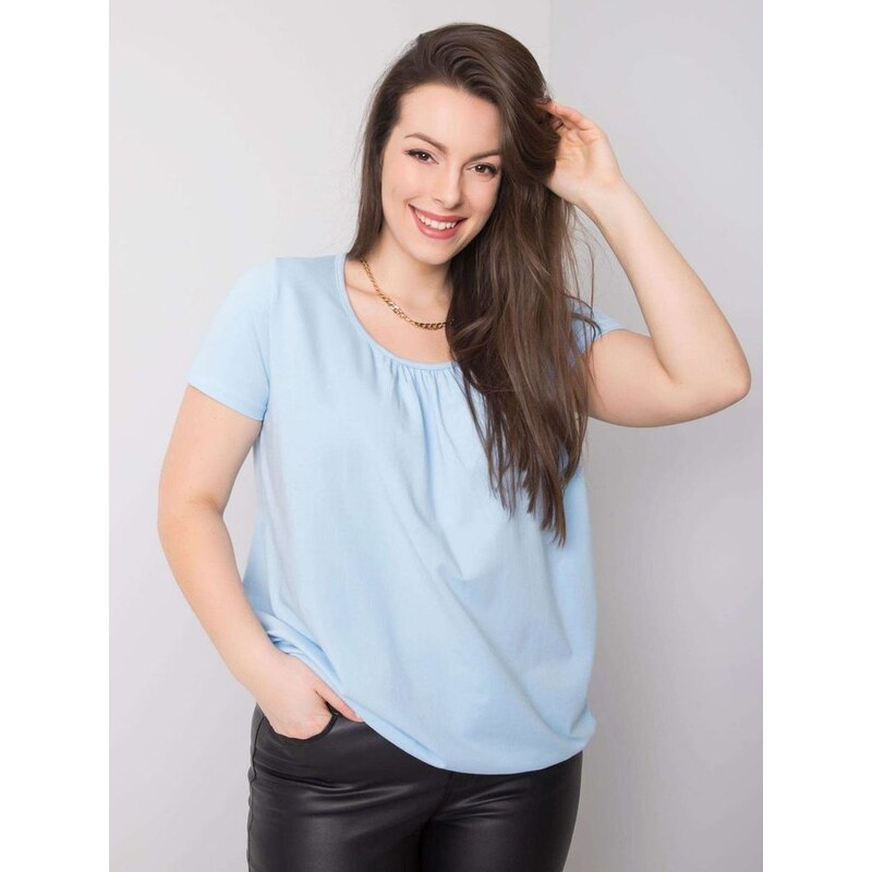 Stylomat.cz Světle modrá bavlněná halenka plus size 86000790