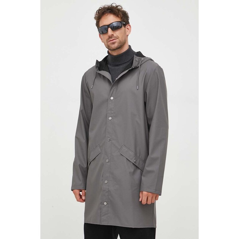 Nepromokavá bunda Rains 12020 Jackets šedá barva, přechodná