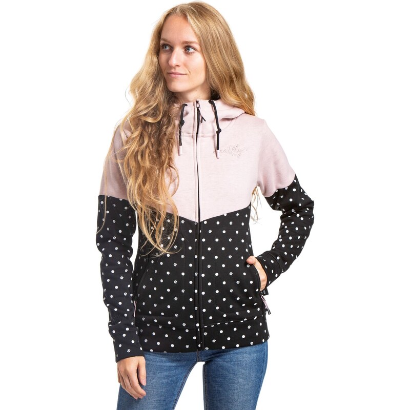 Meatfly dámská technická mikina Omni Powder Pink/Black Dots | Růžová