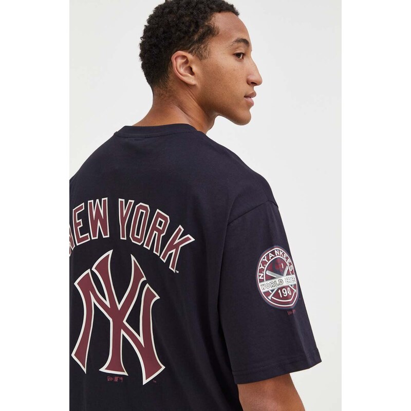 Tričko New Era x Cooperstown tmavomodrá barva, s potiskem, NEW YORK YANKEES