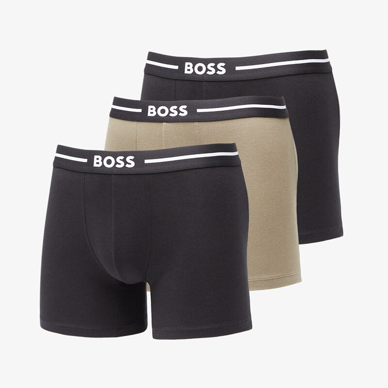 Boxerky Hugo Boss Bold Boxer Briefs 3-Pack Black/ Dark Green