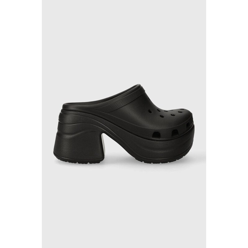 Pantofle Crocs Siren Clog dámské, černá barva, na podpatku, 208547