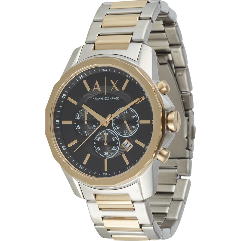 ARMANI EXCHANGE Analogové hodinky zlatá / černá / stříbrná /