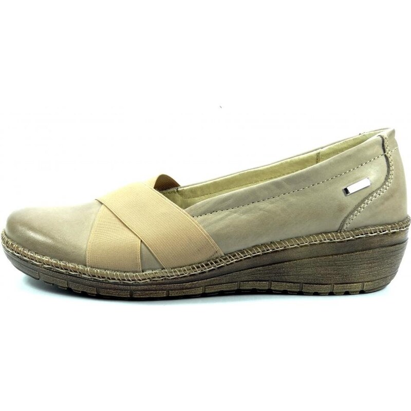 Helios 311 mokasíny béžové s gumou 86040608