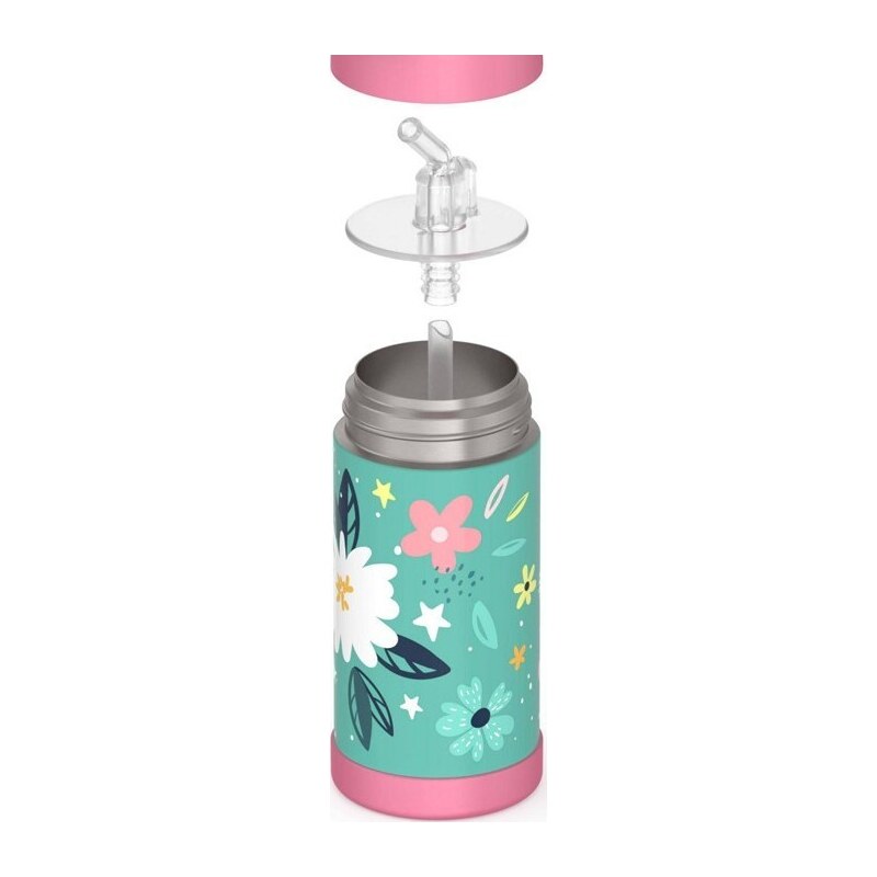 Thermos Dětská termoska s brčkem - wild flowers 0,355