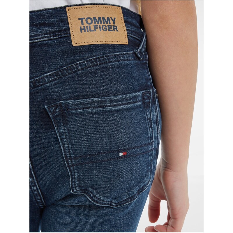 Tmavě modré klučičí zkrácené slim fit džíny Tommy Hilfiger - Kluci