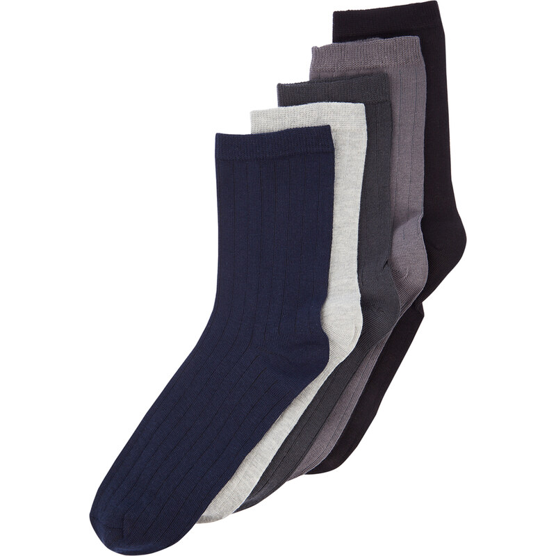 Trendyol Multicolored Cotton 5 Pack Textured Socket-Long Socks