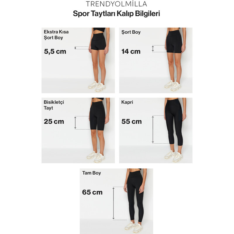 Trendyol Black Seamless/Seamless Color Block Sports Shorts Leggings