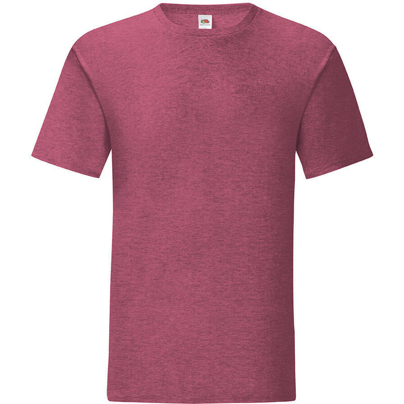 Burgundy men's t-shirt in combed cotton Iconic with sleeve Fruit of the Loom