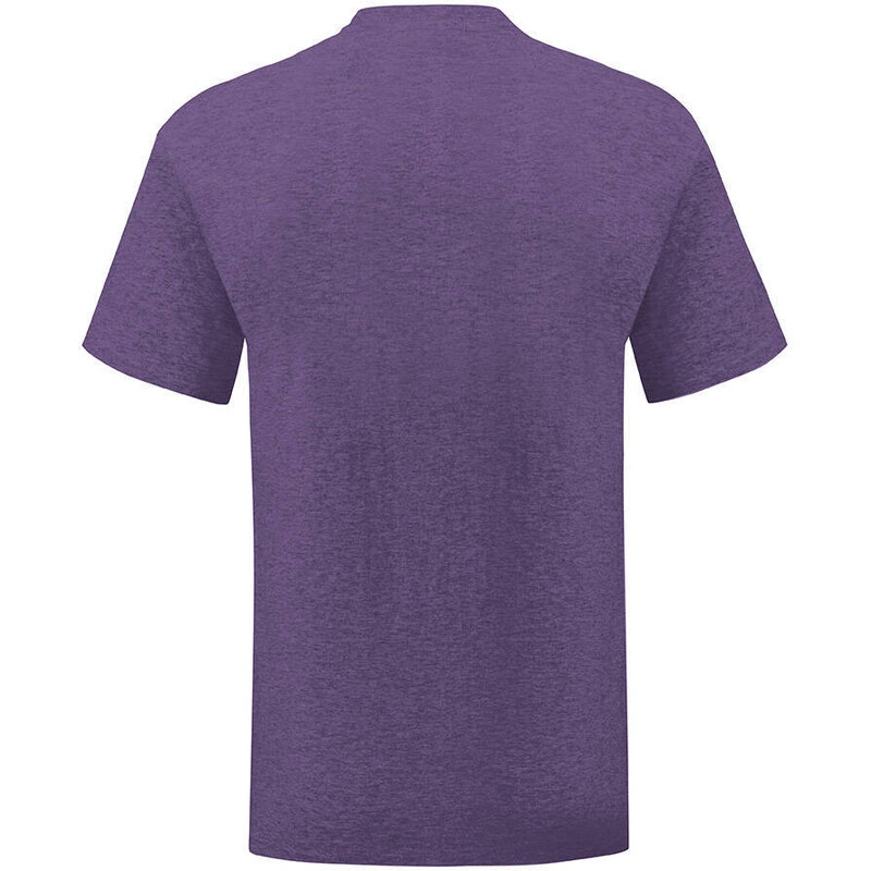 Purple men's t-shirt in combed cotton Iconic sleeve Fruit of the Loom