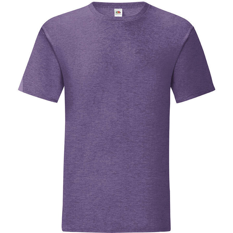 Purple men's t-shirt in combed cotton Iconic sleeve Fruit of the Loom