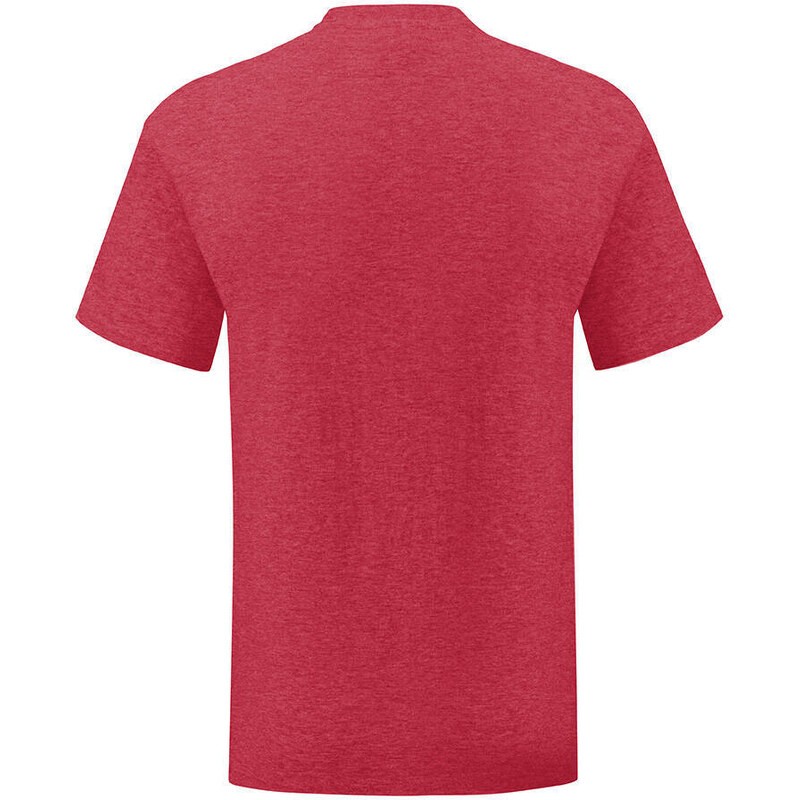 Red men's t-shirt in combed cotton Iconic with Fruit of the Loom sleeve