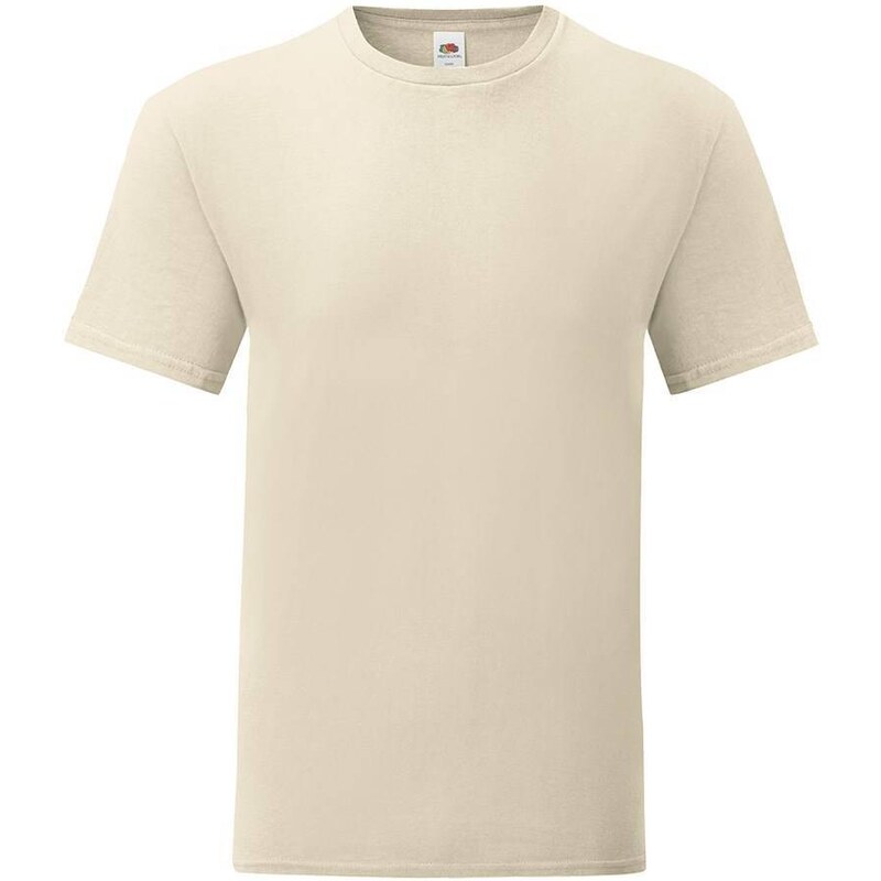 Beige mens t-shirt with combed cotton Iconic sleeve Fruit of the