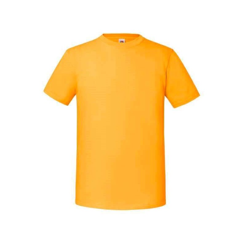 Iconic 195 Ringspun Premium Fruit of the Loom Men's Yellow T-shirt