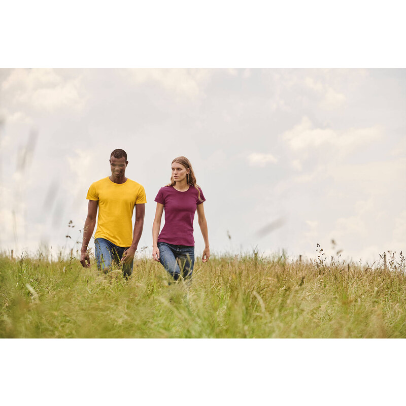 Yellow Iconic Combed Cotton T-shirt Fruit of the Loom