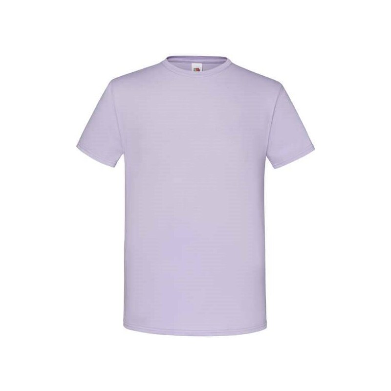 Lavender Mens Combed Cotton T-shirt Iconic Sleeve Fruit of the