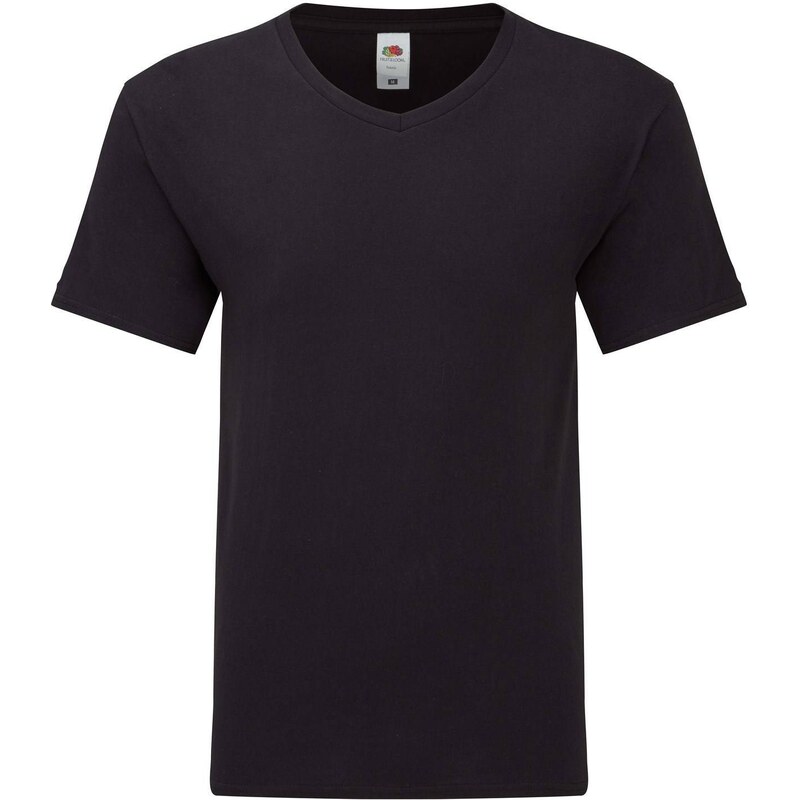 Černé pánské tričko Iconic V-Neck Fruit of the Loom