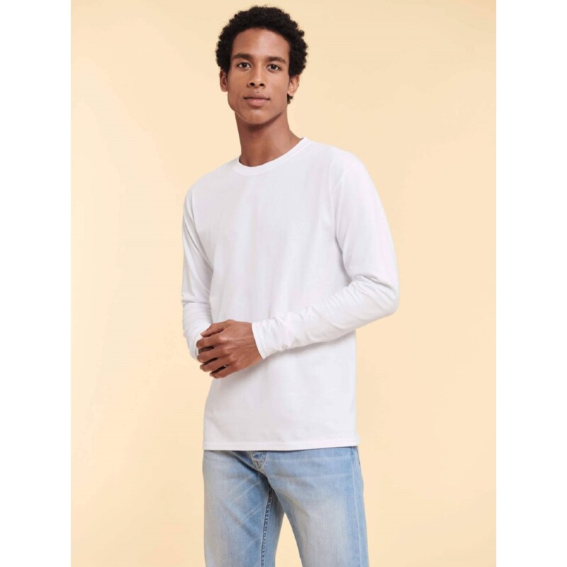 White Mens T-shirt Iconic 195 Ringspun Premium Fruit of the Loom