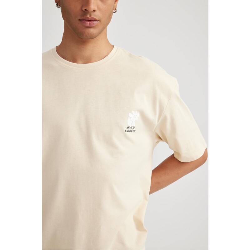 DEFACTO Oversize Fit Crew Neck Printed T-Shirt