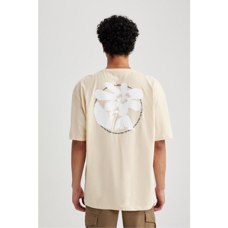 DEFACTO Oversize Fit Crew Neck Printed T-Shirt