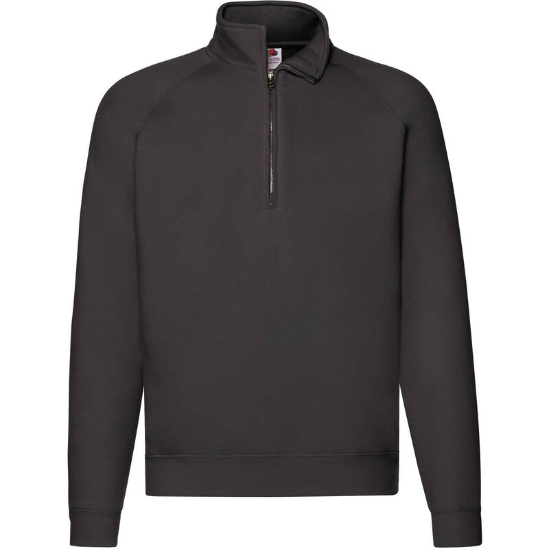 Black Men's Zip Neck Sweatshirt Fruit of the Loom