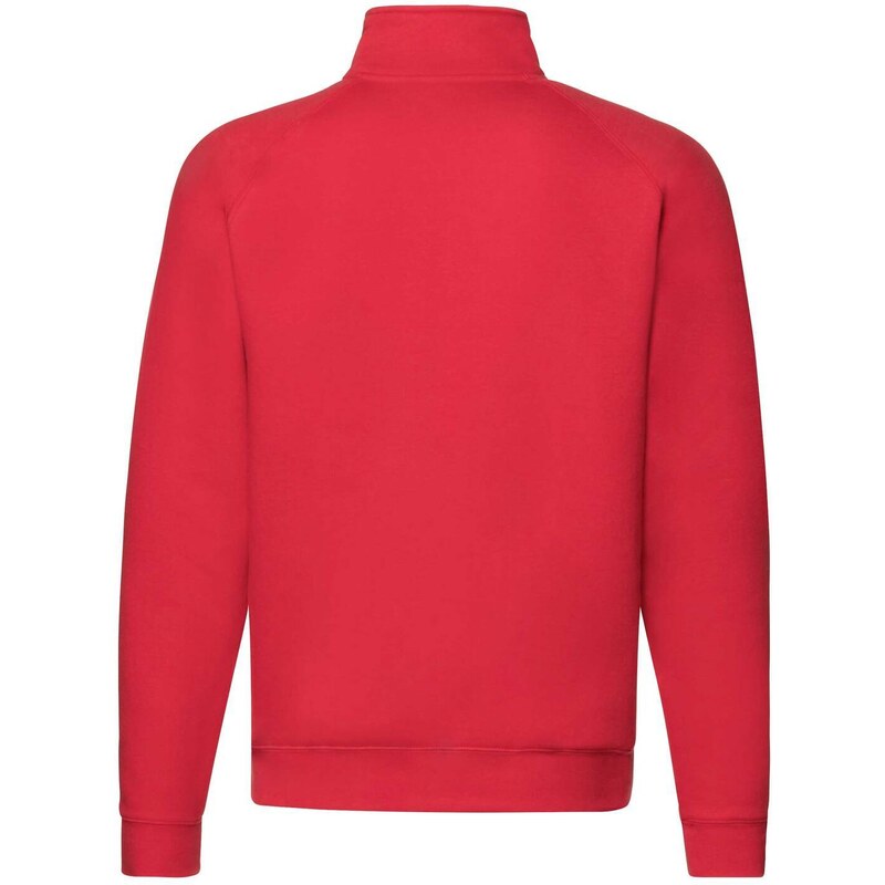 Red Men's Zip Neck Sweat Fruit of the Loom